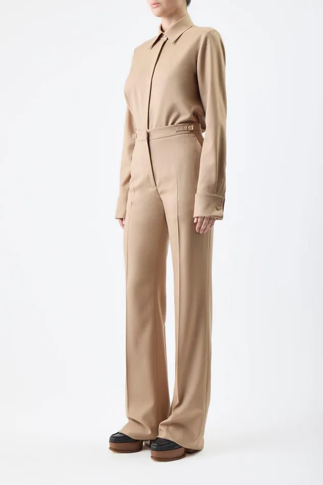 Gabriela Hearst Pants Women Vesta Pant In Camel Virgin Wool Twill