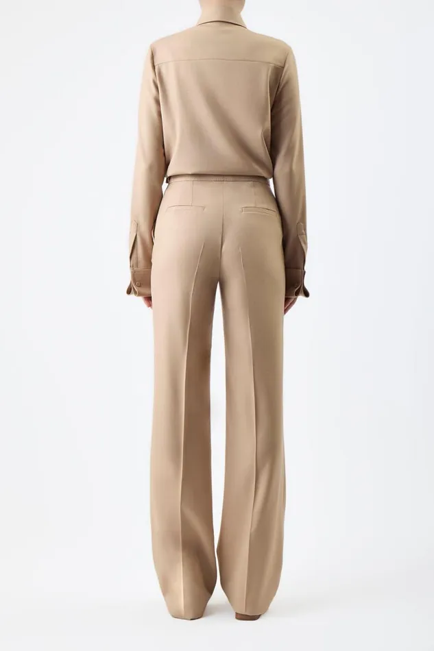 Gabriela Hearst Pants Women Vesta Pant In Camel Virgin Wool Twill