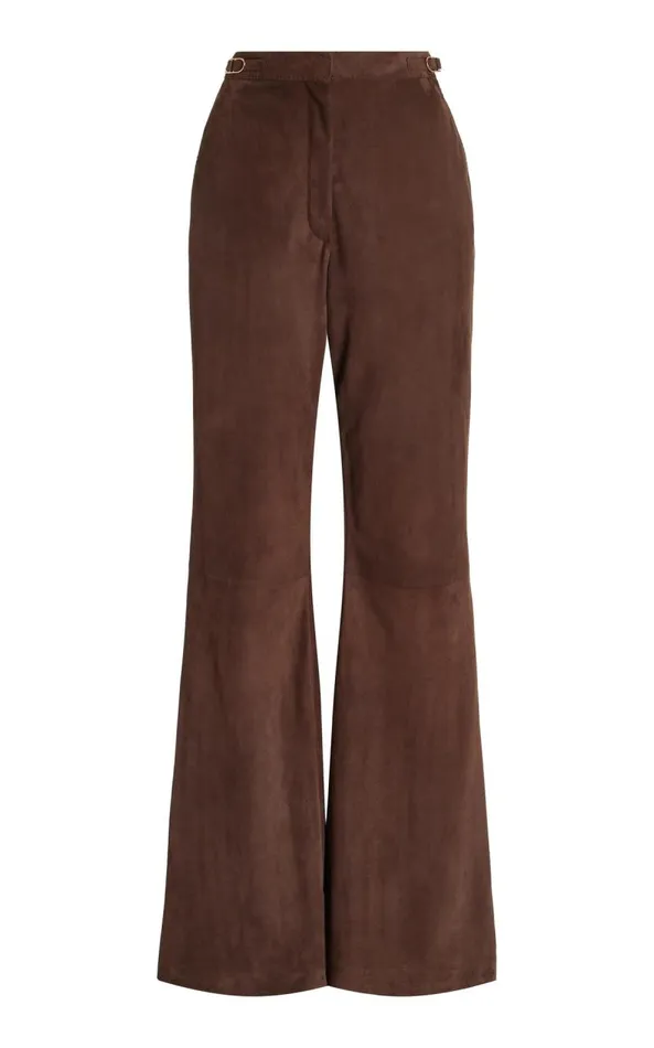 Gabriela Hearst Pants Women Vesta Pant In Chocolate Suede