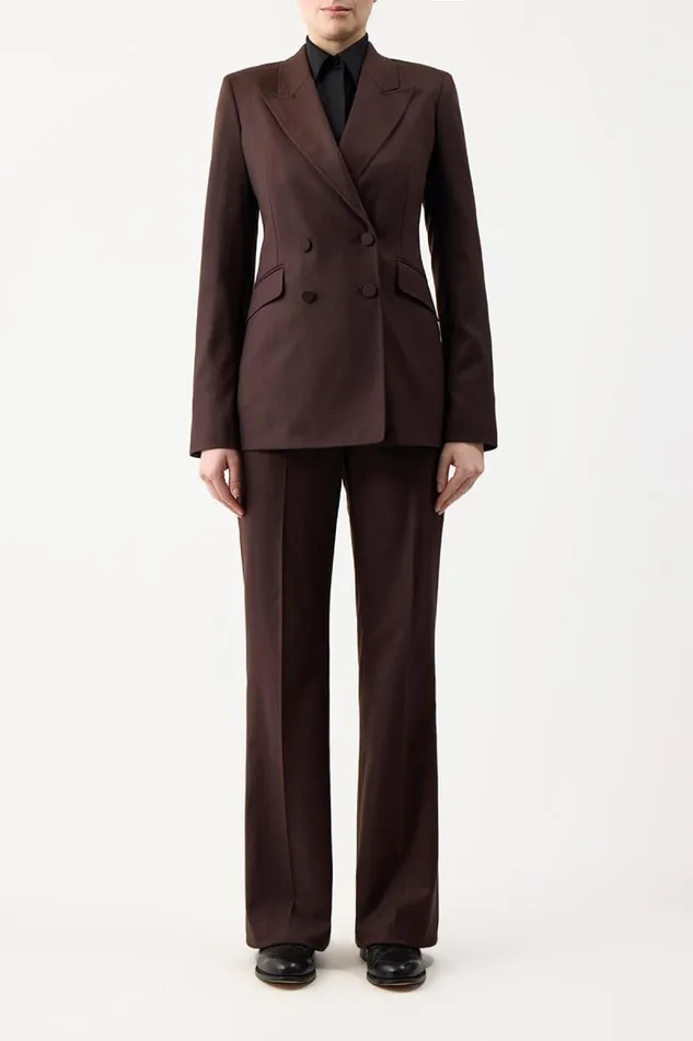 Gabriela Hearst Pants Women Vesta Pant In Chocolate Superfine Wool