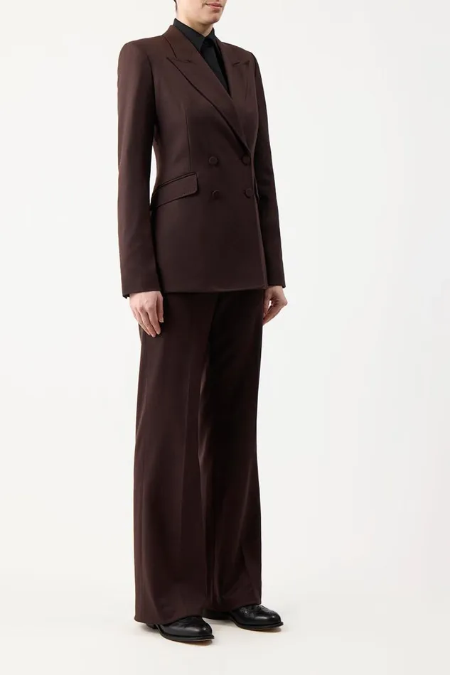 Gabriela Hearst Pants Women Vesta Pant In Chocolate Superfine Wool