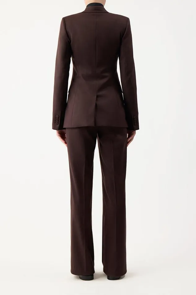 Gabriela Hearst Pants Women Vesta Pant In Chocolate Superfine Wool
