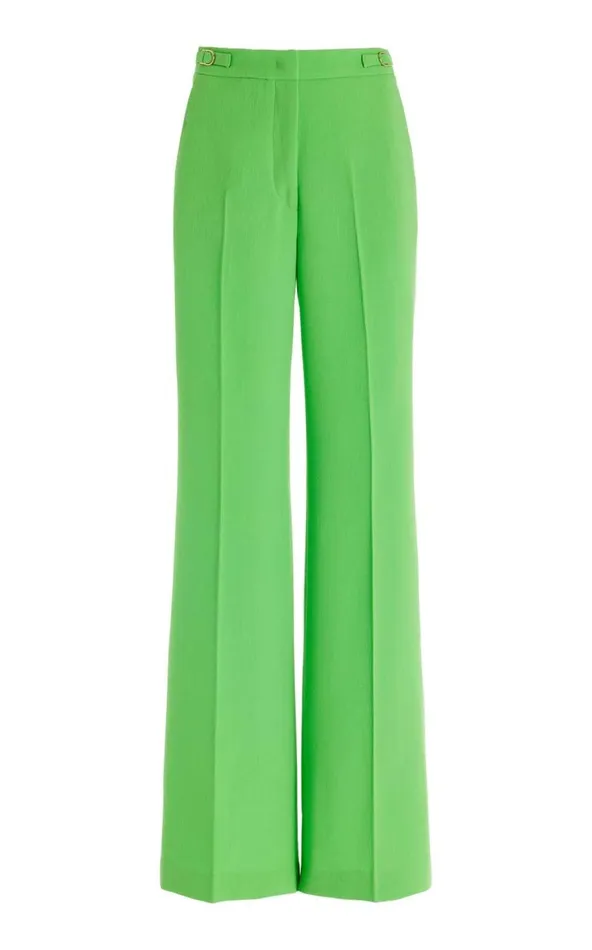 Gabriela Hearst Pants Women Vesta Pant In Fluorescent Green Virgin Wool Crepe Gabriela Hearst Pants Women Vesta Pant In Fluorescent Green Virgin Wool Crepe