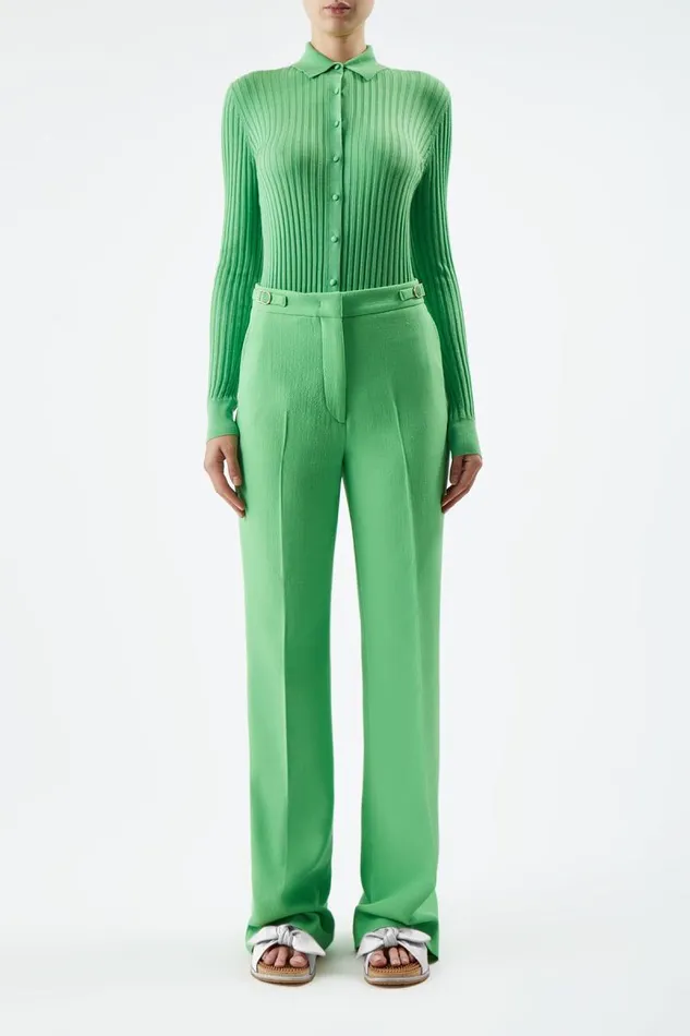 Gabriela Hearst Pants Women Vesta Pant In Fluorescent Green Virgin Wool Crepe