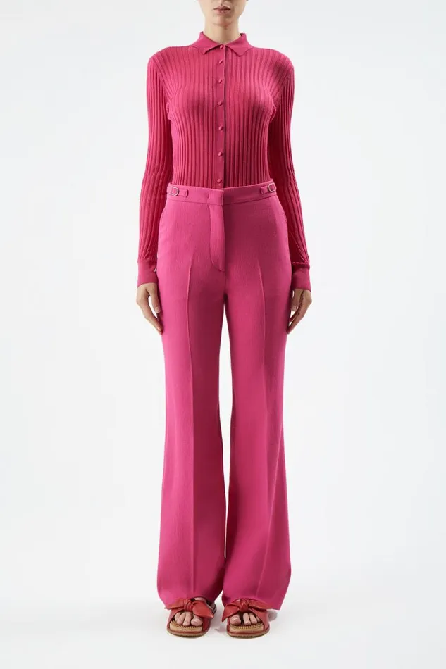 Gabriela Hearst Pants Women Vesta Pant In Fuchsia Virgin Wool Crepe