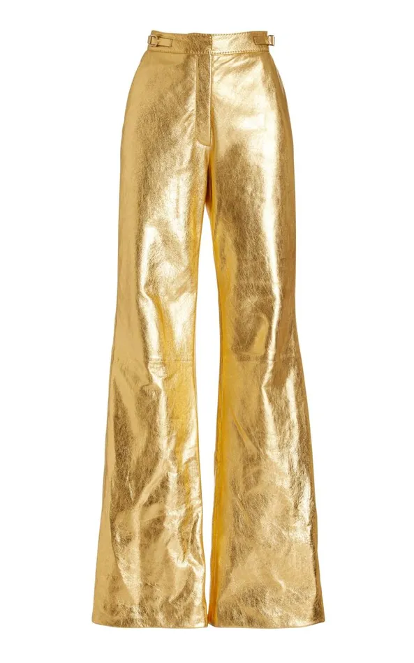 Gabriela Hearst Pants Women Vesta Pant In Gold Metallic Nappa Leather