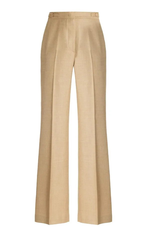 Gabriela Hearst Pants Women Vesta Pant In Hay Virgin Wool And Silk Linen