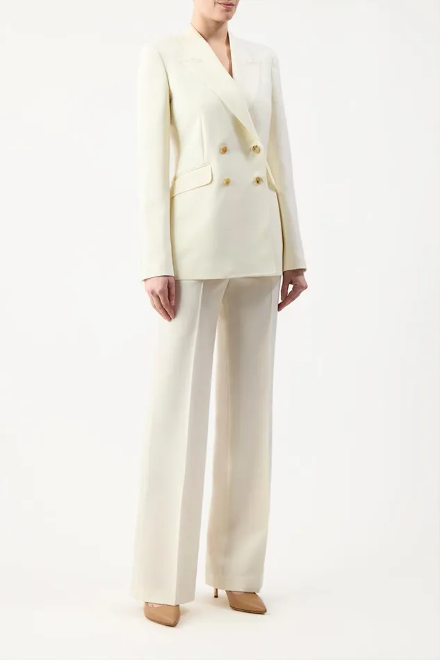 Gabriela Hearst Pants Women Vesta Pant In Ivory Sportswear Wool
