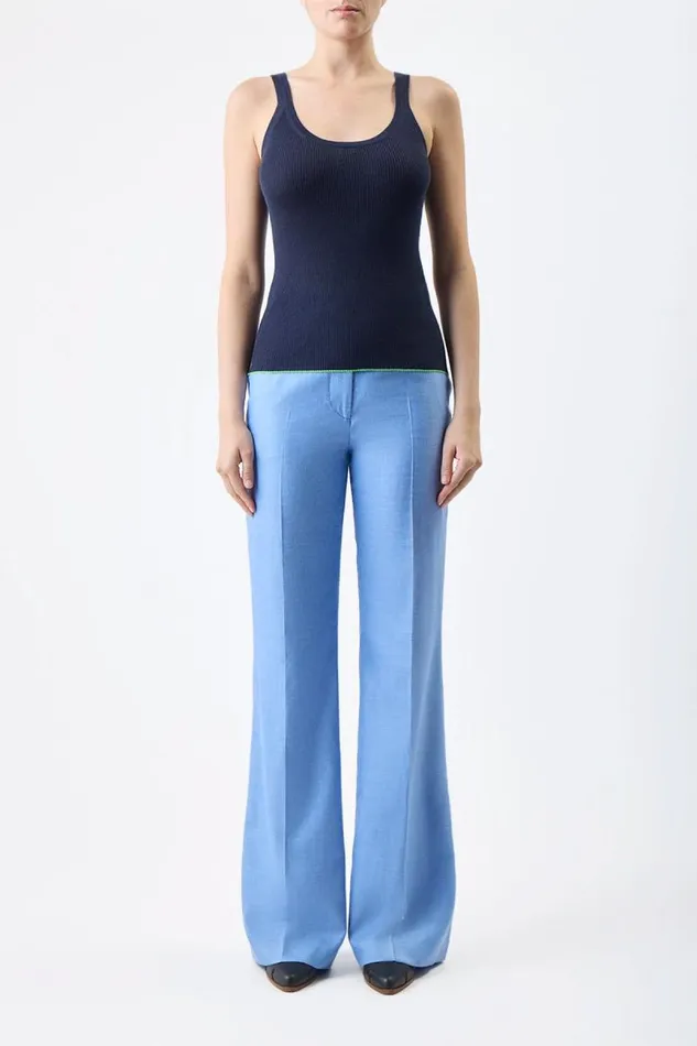 Gabriela Hearst Pants Women Vesta Pant In Light Blue Virgin Wool And Silk Linen Twill