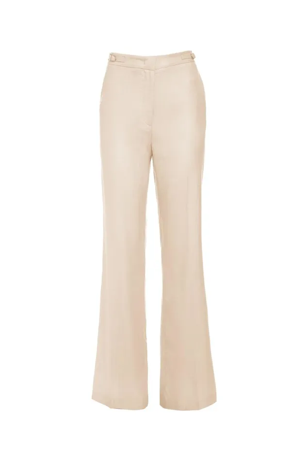 Gabriela Hearst Pants Women Vesta Pant In Oatmeal Virgin Wool And Silk Linen Twill