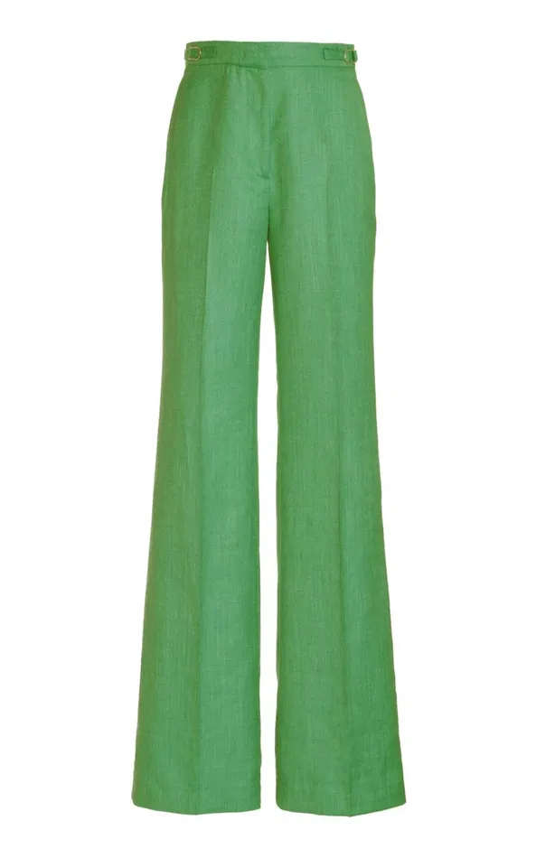 Gabriela Hearst Pants Women Vesta Pant In Peridot Green Virgin Wool And Silk Linen