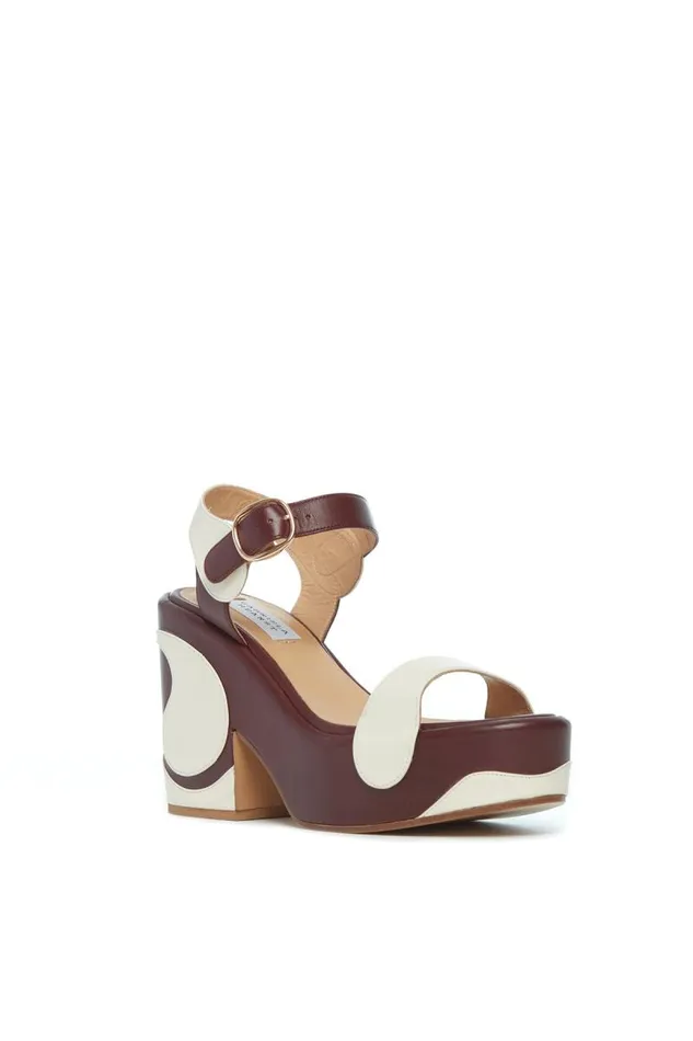Gabriela Hearst Platforms Women Iris Platform Sandal In Cream Bordeaux Leather