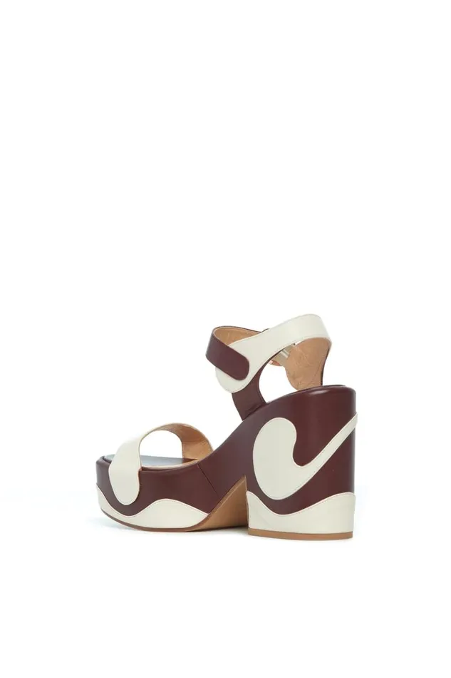 Gabriela Hearst Platforms Women Iris Platform Sandal In Cream Bordeaux Leather