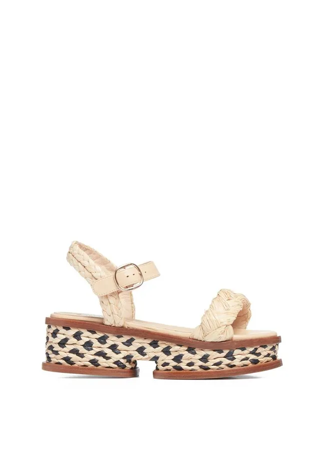 Gabriela Hearst Platforms Women Michael Platform Sandal In Cream Raffia