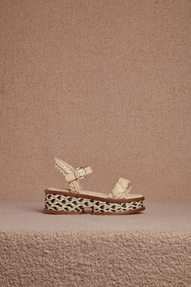 Gabriela Hearst Platforms Women Michael Platform Sandal In Cream Raffia