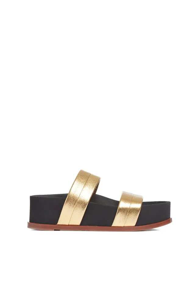 Gabriela Hearst Platforms Women Striker Platform Sandal In Gold Leather
