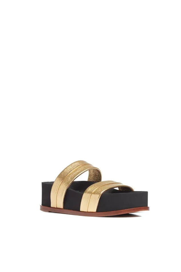 Gabriela Hearst Platforms Women Striker Platform Sandal In Gold Leather
