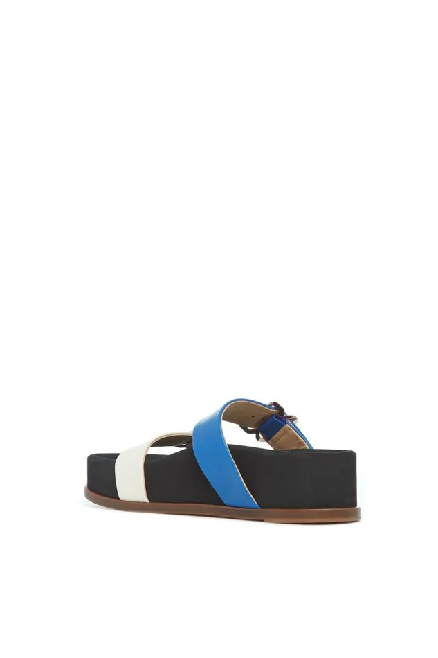 Gabriela Hearst Platforms Women Wren Flat Sandal In Sapphire and Ivory Leather
