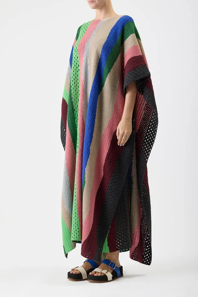 Gabriela Hearst Ponchos and Capes Women Alira Crochet Poncho In Multi Cashmere