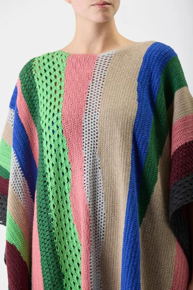 Gabriela Hearst Ponchos and Capes Women Alira Crochet Poncho In Multi Cashmere