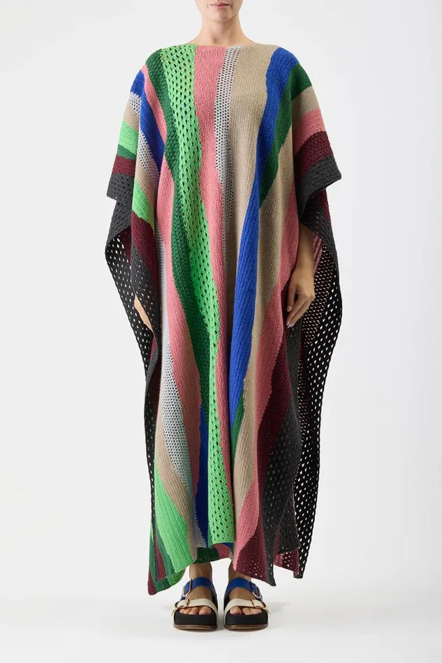 Gabriela Hearst Ponchos and Capes Women Alira Crochet Poncho In Multi Cashmere