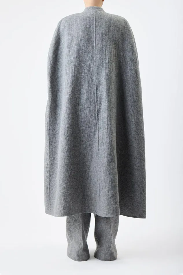 Gabriela Hearst Ponchos and Capes Women Lindlow Cape In Light Grey Melange Cashmere Linen