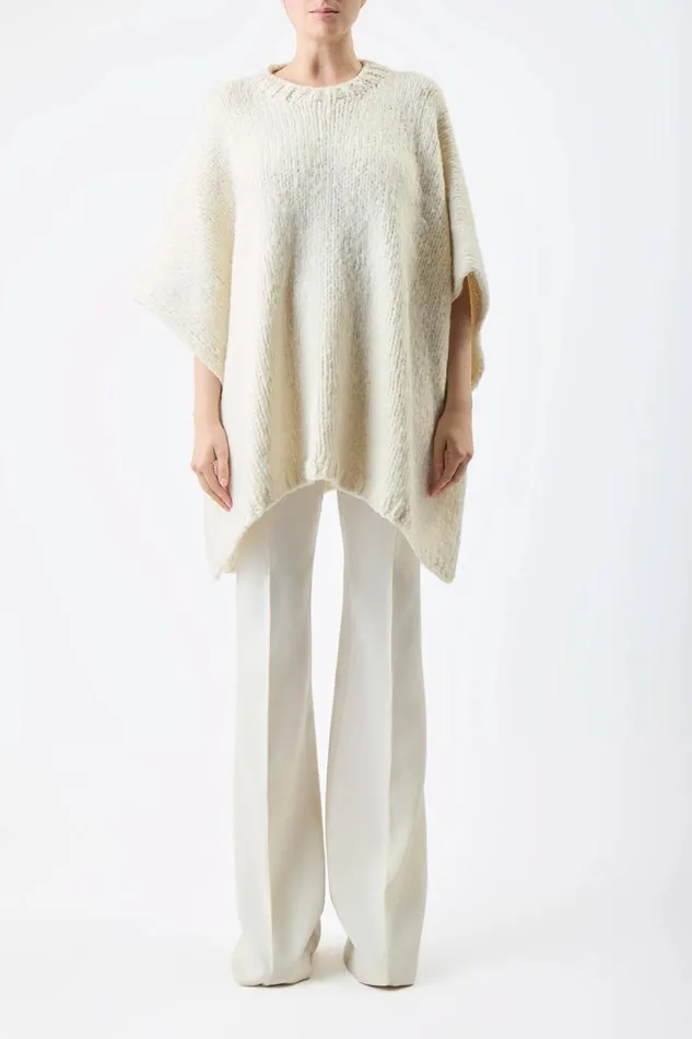 Gabriela Hearst Ponchos and Capes Women Lyla Knit Poncho In Ivory Welfat Cashmere
