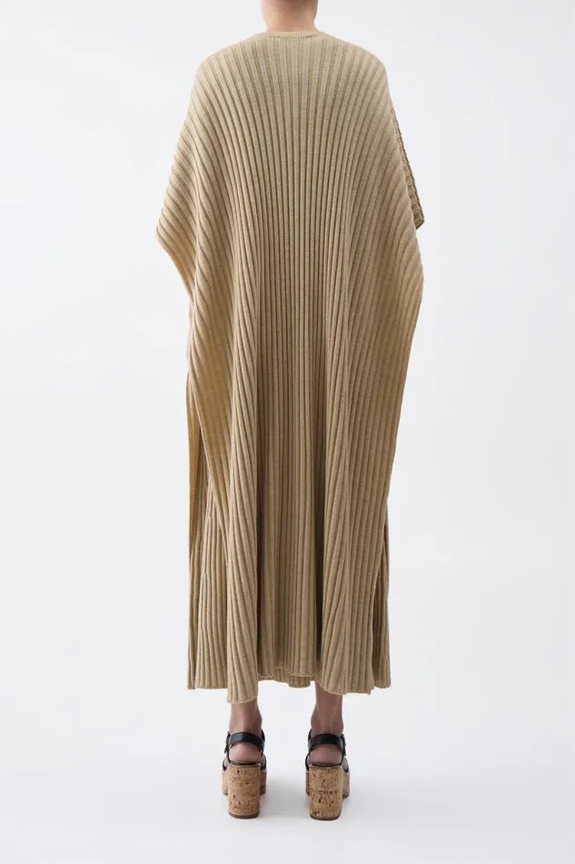 Gabriela Hearst Ponchos and Capes Women Taos Knit Poncho In Hay Merino Wool Cashmere