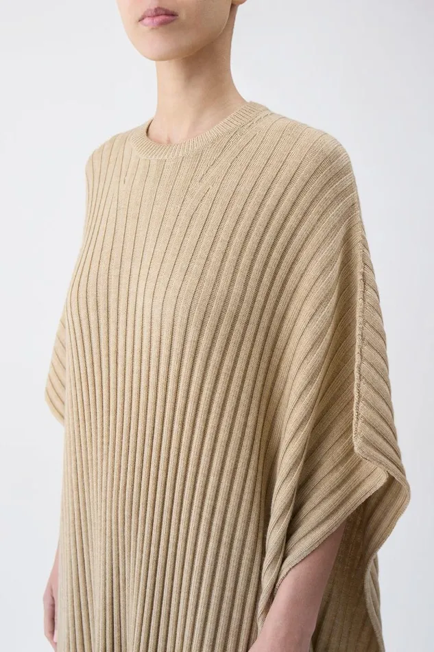 Gabriela Hearst Ponchos and Capes Women Taos Knit Poncho In Hay Merino Wool Cashmere