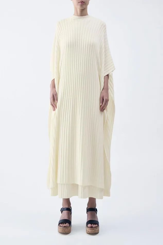 Gabriela Hearst Ponchos and Capes Women Taos Knit Poncho In Ivory Merino Wool Cashmere