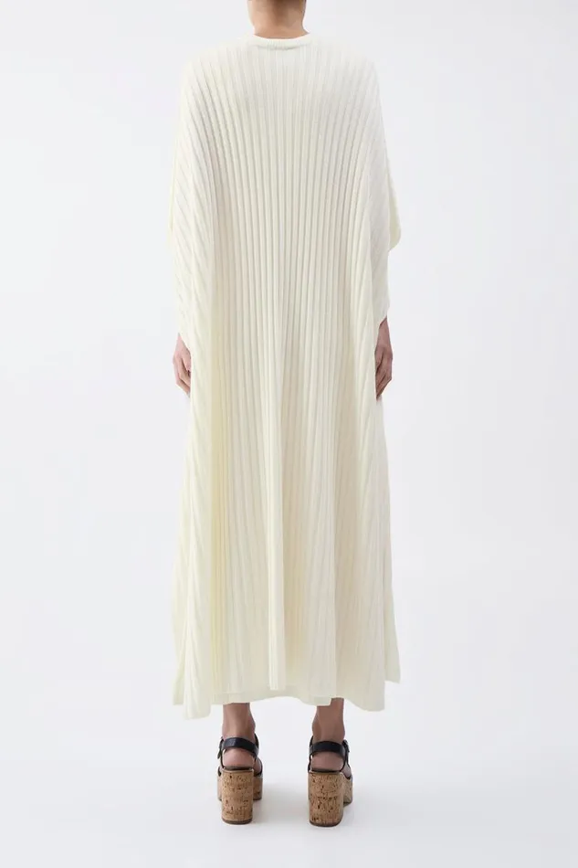 Gabriela Hearst Ponchos and Capes Women Taos Knit Poncho In Ivory Merino Wool Cashmere