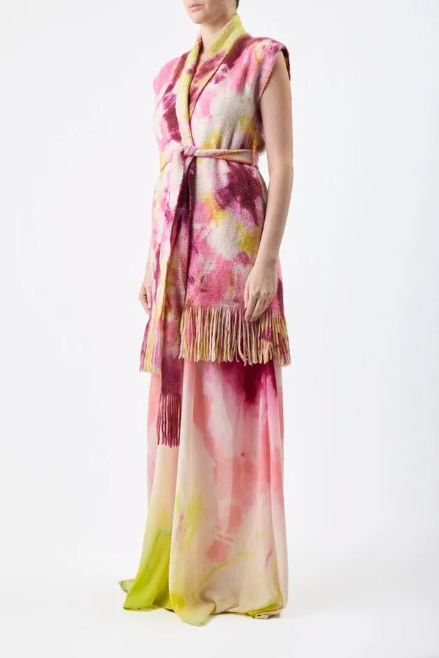 Gabriela Hearst Ponchos and Capes Women Teagan Knit Vest In Multi Tie Dye Cashmere