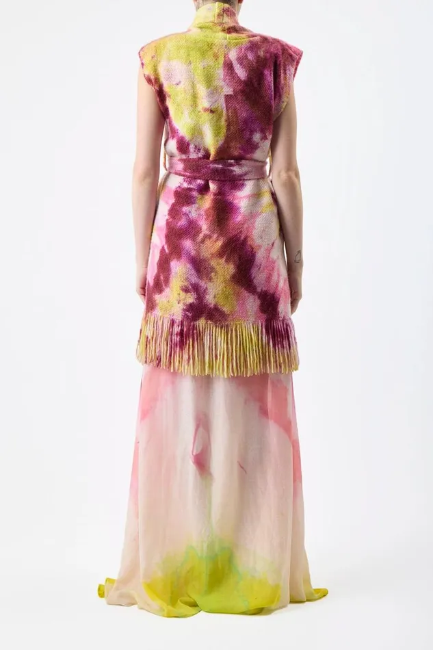 Gabriela Hearst Ponchos and Capes Women Teagan Knit Vest In Multi Tie Dye Cashmere