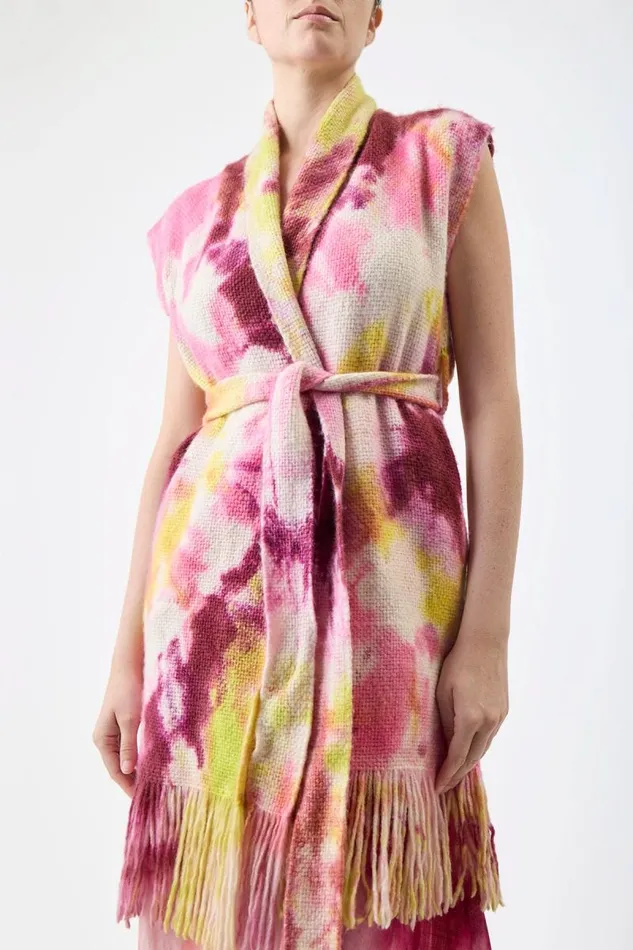 Gabriela Hearst Ponchos and Capes Women Teagan Knit Vest In Multi Tie Dye Cashmere