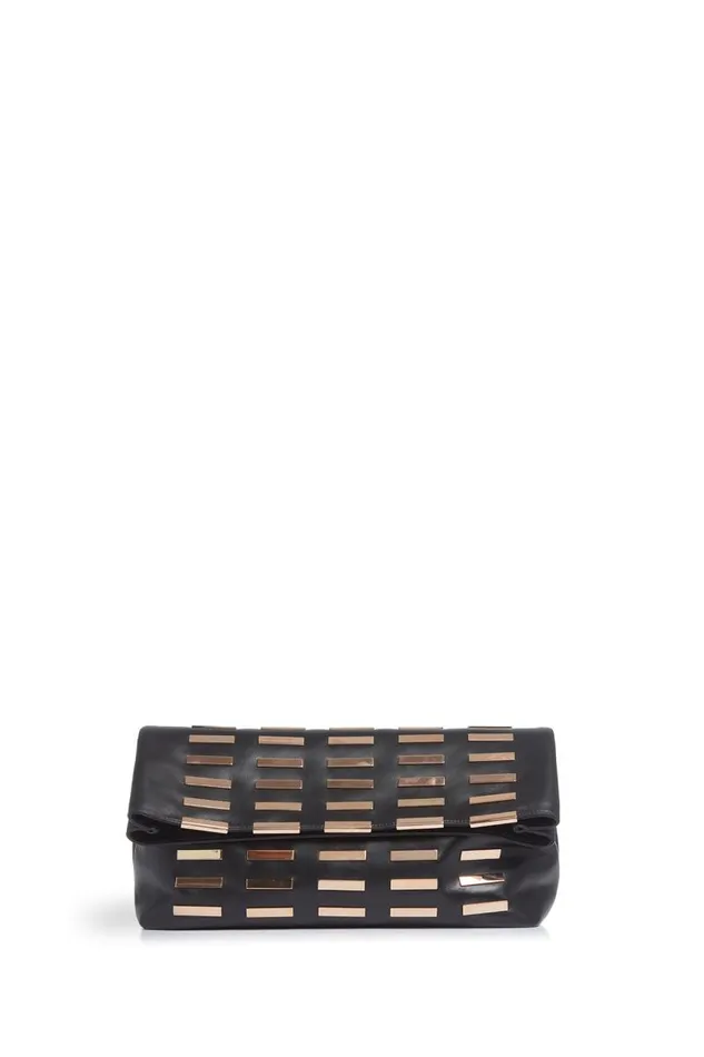Gabriela Hearst Pouches and Clutches WomenMen Phoebe Foldover Bag In Black Nappa Leather With Rose Gold Hardware Gabriela Hearst Pouches and Clutches WomenMen Phoebe Foldover Bag In Black Nappa Leather With Rose Gold Hardware