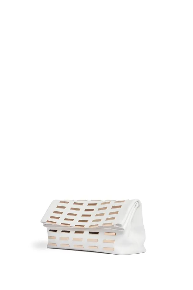 Gabriela Hearst Pouches and Clutches WomenMen Phoebe Foldover Bag In Ivory Nappa Leather With Rose Gold Hardware