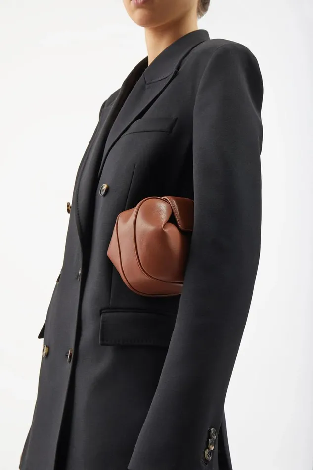 Gabriela Hearst Pouches and Clutches WomenMen Soft Demi Clutch Bag In Cognac Nappa Leather