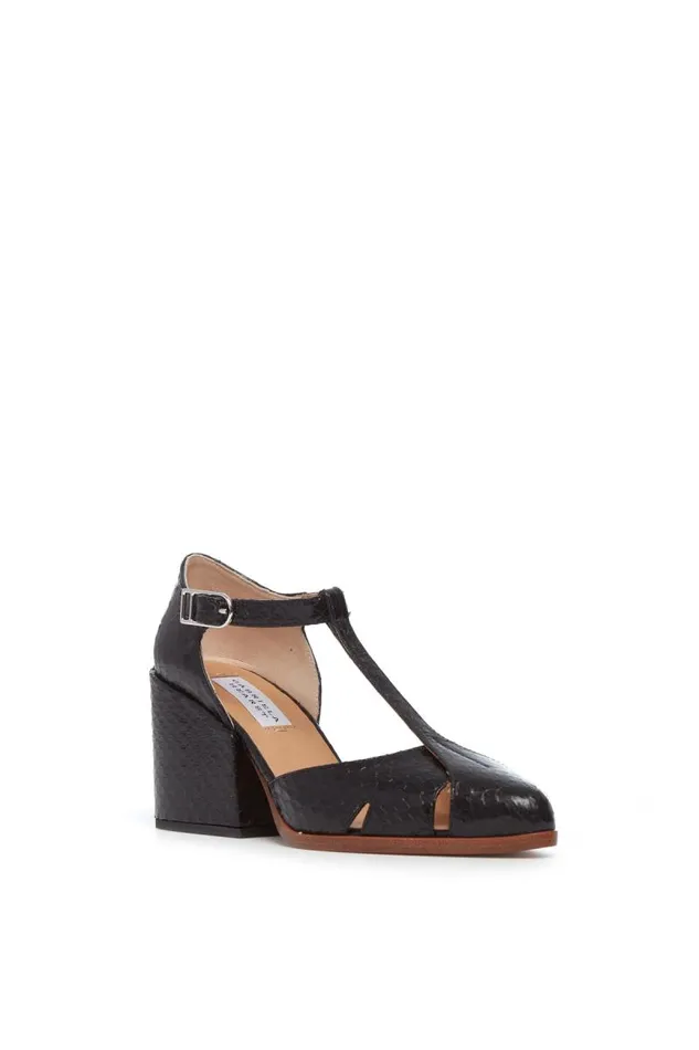 Gabriela Hearst Pumps Women Hawes TStrap Heel In Black Snakeskin