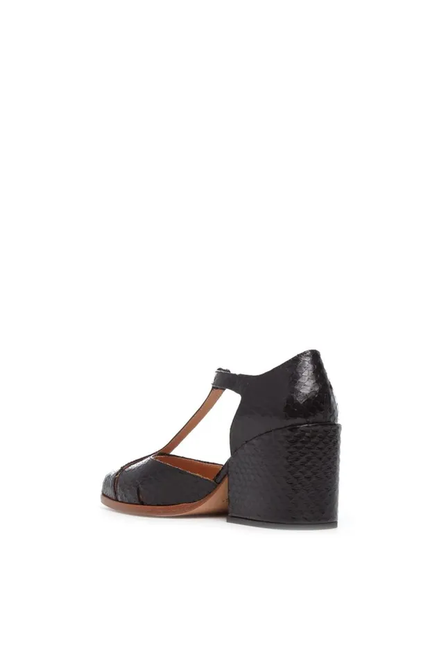 Gabriela Hearst Pumps Women Hawes TStrap Heel In Black Snakeskin