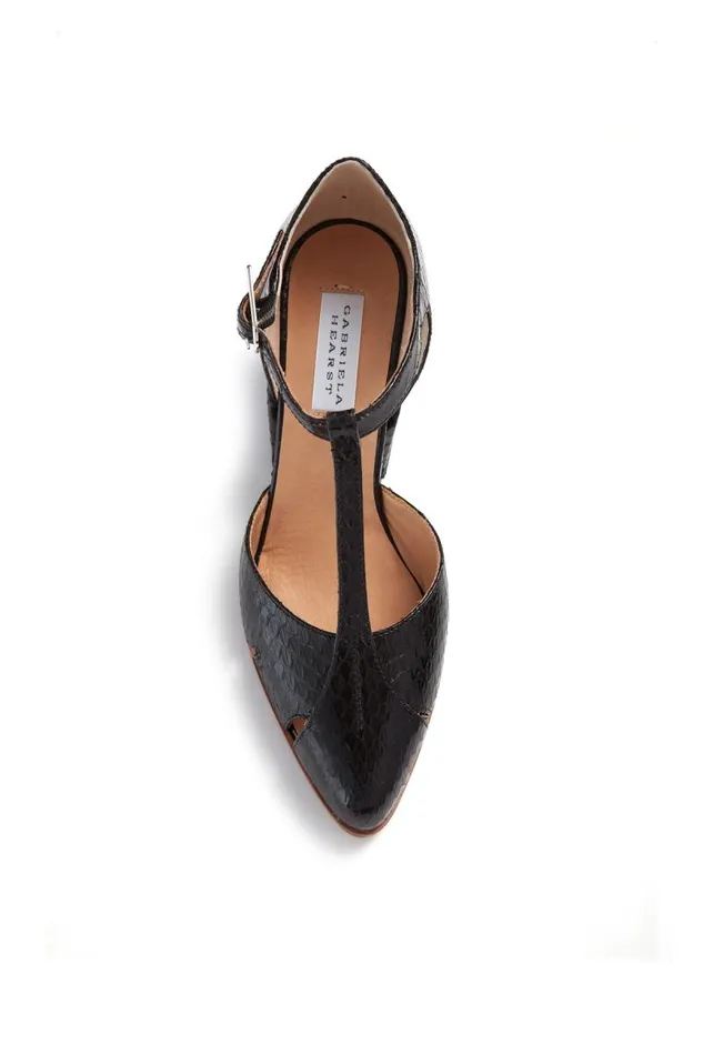 Gabriela Hearst Pumps Women Hawes TStrap Heel In Black Snakeskin