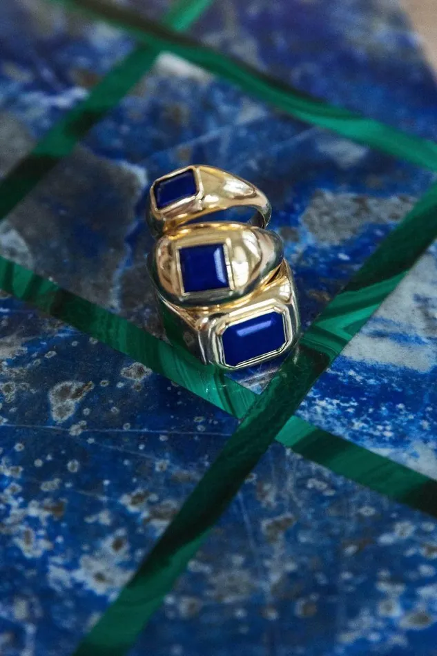 Gabriela Hearst Rings Women Large Ring In 18k Gold and Lapis Stone