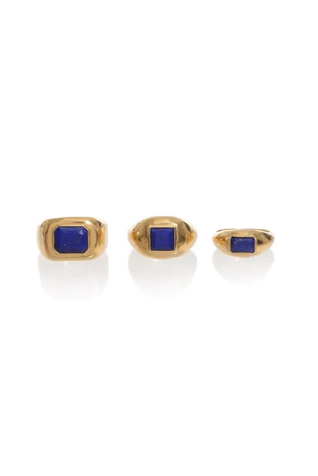 Gabriela Hearst Rings Women Medium Ring 18K Gold and Lapis Stone
