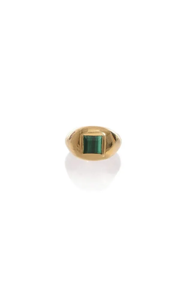 Gabriela Hearst Rings Women Medium Ring In 18K Gold and Malachite Stone