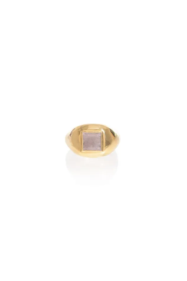 Gabriela Hearst Rings Women Medium Ring In 18k Gold and Rose Quartz Stone