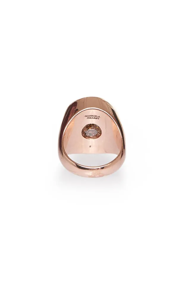 Gabriela Hearst Rings Women One Ounce Signet Ring In Rose Gold and Tiger039s Eye