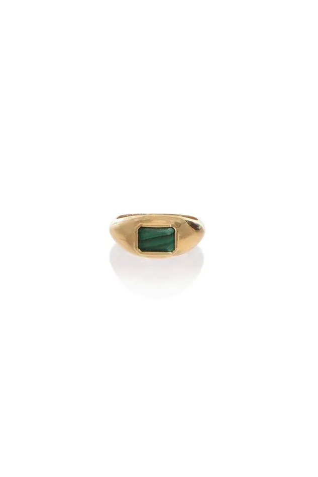Gabriela Hearst Rings Women Small Ring 18K Gold and Malachite Stone