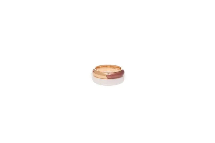 Gabriela Hearst Rings Women Vitreous Brown Enamel and 18K Gold Ring