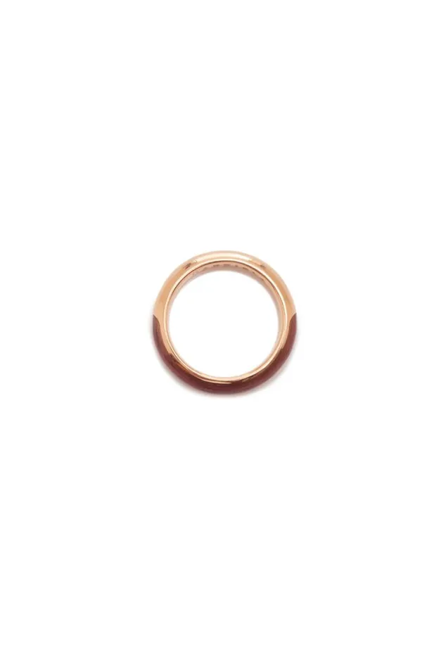Gabriela Hearst Rings Women Vitreous Brown Enamel and 18K Gold Ring