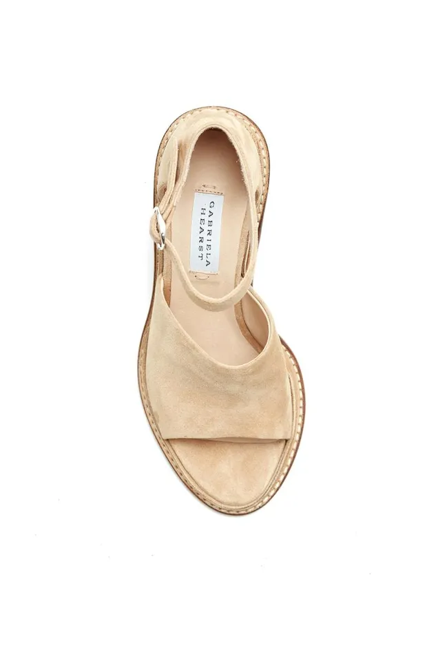 Gabriela Hearst Sandals Women Beau Heel In Beige Suede