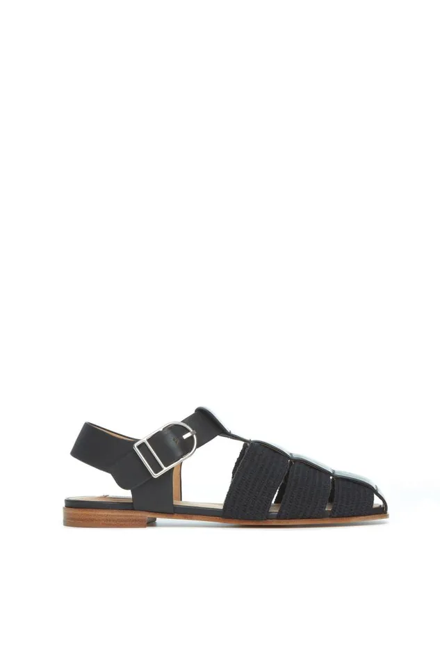 Gabriela Hearst Sandals Women Calla Sandal In Black Leather Crochet
